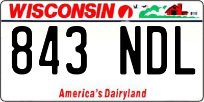WI license plate 843NDL