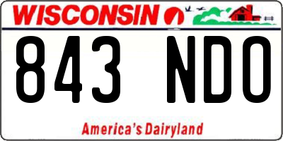 WI license plate 843NDO