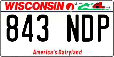 WI license plate 843NDP