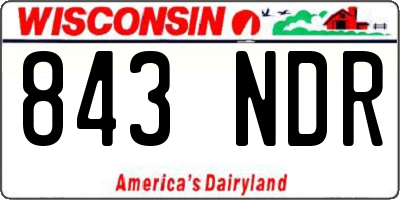 WI license plate 843NDR