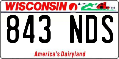 WI license plate 843NDS