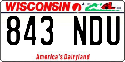 WI license plate 843NDU