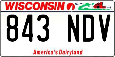 WI license plate 843NDV