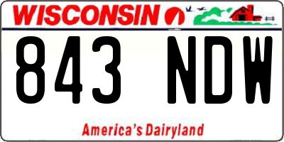 WI license plate 843NDW