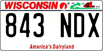 WI license plate 843NDX