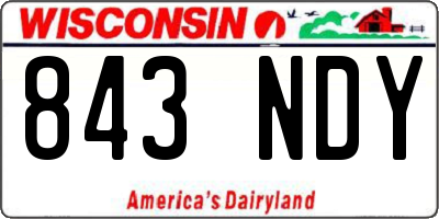 WI license plate 843NDY
