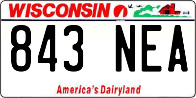 WI license plate 843NEA
