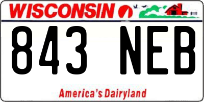 WI license plate 843NEB