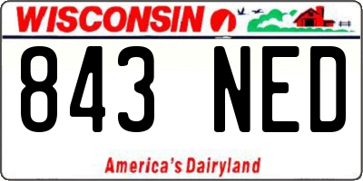 WI license plate 843NED