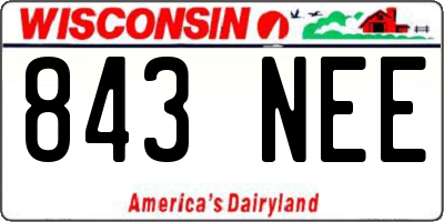 WI license plate 843NEE