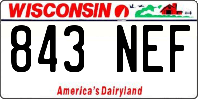 WI license plate 843NEF