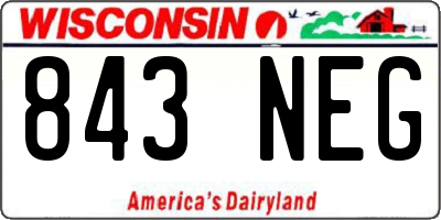 WI license plate 843NEG