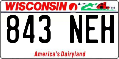 WI license plate 843NEH