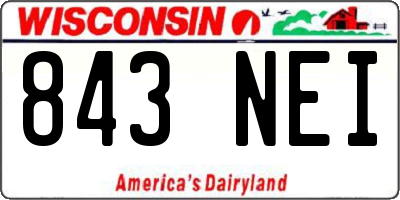 WI license plate 843NEI