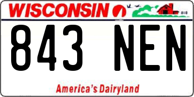 WI license plate 843NEN