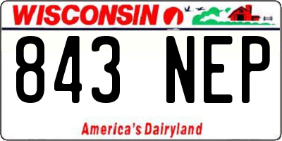WI license plate 843NEP