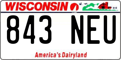WI license plate 843NEU