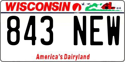 WI license plate 843NEW