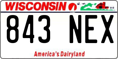 WI license plate 843NEX