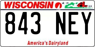 WI license plate 843NEY