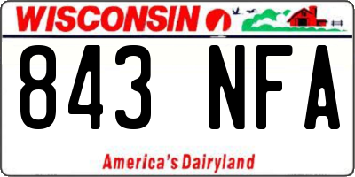 WI license plate 843NFA