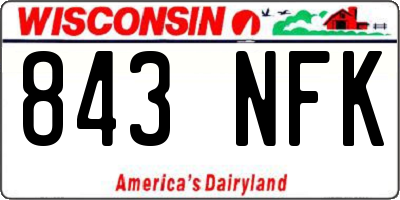 WI license plate 843NFK