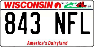 WI license plate 843NFL