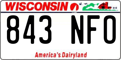 WI license plate 843NFO