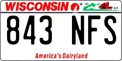 WI license plate 843NFS