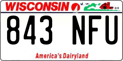 WI license plate 843NFU