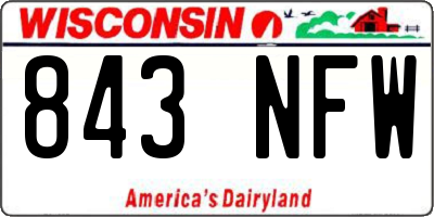 WI license plate 843NFW