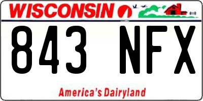 WI license plate 843NFX