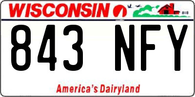WI license plate 843NFY