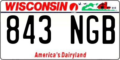 WI license plate 843NGB
