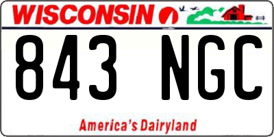 WI license plate 843NGC