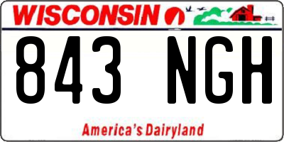 WI license plate 843NGH