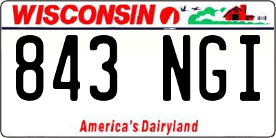 WI license plate 843NGI