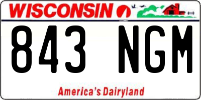 WI license plate 843NGM