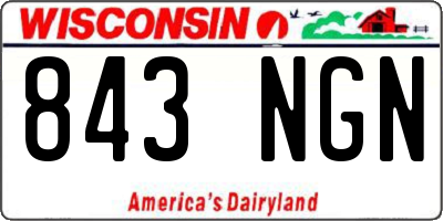 WI license plate 843NGN