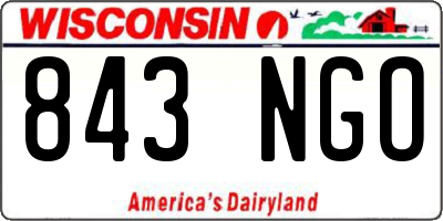 WI license plate 843NGO