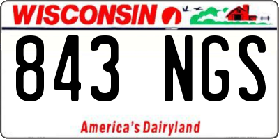 WI license plate 843NGS