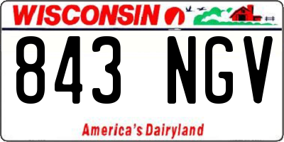 WI license plate 843NGV