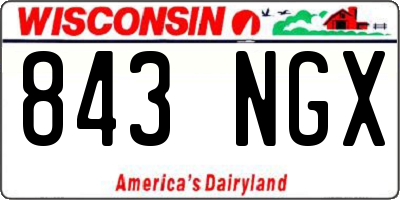 WI license plate 843NGX