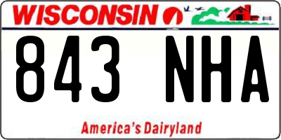 WI license plate 843NHA