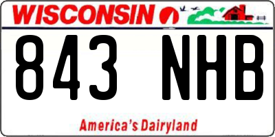 WI license plate 843NHB