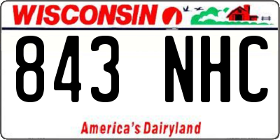 WI license plate 843NHC