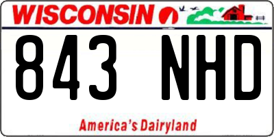 WI license plate 843NHD