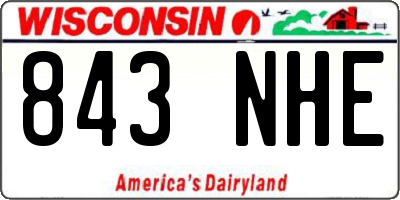 WI license plate 843NHE