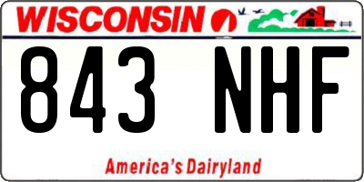 WI license plate 843NHF