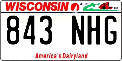 WI license plate 843NHG